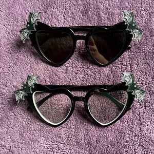 Black Heart Bat Wing Glasses Frames (2)